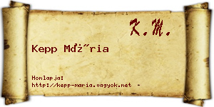 Kepp Mária névjegykártya